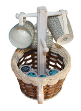 Foxcreek Baskets Coffee Mug Lazy Susan Basket-- Cottage Grey, view 4