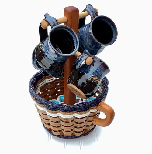 Foxcreek Baskets Coffee Mug Lazy Susan Basket