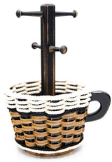 Foxcreek Baskets Coffee Mug Lazy Susan Basket- Cottage Black, view 3