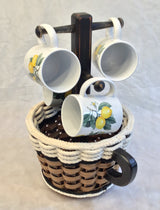 Foxcreek Baskets Coffee Mug Lazy Susan Basket- Cottage Black, view 6