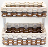 Foxcreek Baskets Double Bread Basket- Cottage Grey, view 3