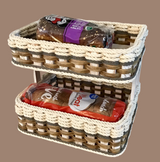 Foxcreek Baskets Double Bread Basket- Cottage Grey, view 5