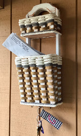 Foxcreek Baskets Wall Organizer Double Basket w/hooksCottage Grey, view 2