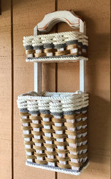 Foxcreek Baskets Wall Organizer Double Basket w/hooksCottage Grey, view 4