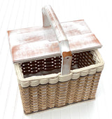 Foxcreek Baskets Lidded Picnic Basket Large-Cottage Grey, view 2