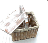 Foxcreek Baskets Lidded Picnic Basket Large-Cottage Grey, view 3