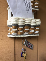 Foxcreek Baskets Wall Organizer Triple Baskets w/hooks-Cottage Grey, view 4