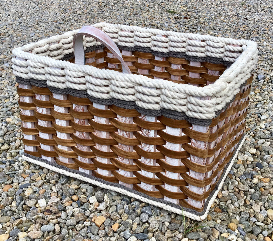 Foxcreek Baskets Cubby Basket--Cottage Grey