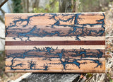 Foxcreek Baskets Cutting board-16x22 Large Stripe with fractal burn and blue epoxy, view 3