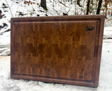 Foxcreek Baskets Cutting Board- Black Walnut End Grain Cutting Board with blood route, view 4