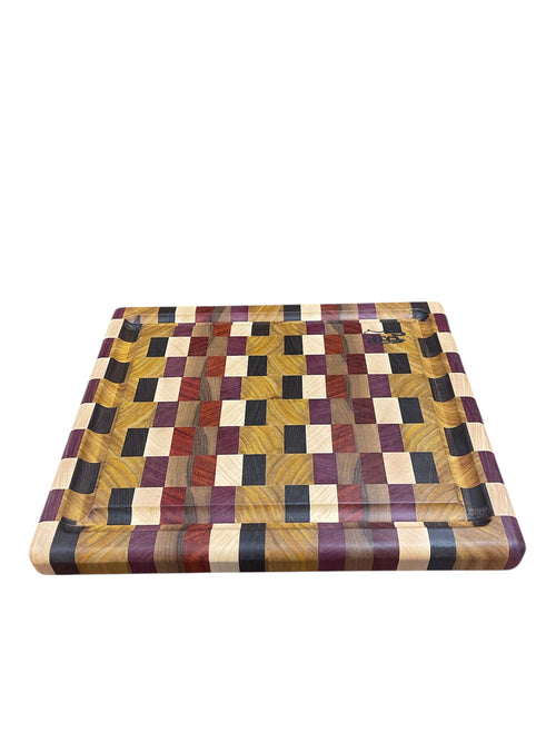 Foxcreek Baskets Cutting Board-Colors on Display End Grain Exotic Woods Cutting Board