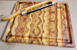 Foxcreek Baskets Cutting board-End Grain Canary Wood w/blood trail, view 2