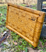 Foxcreek Baskets Cutting board-End Grain Canary Wood w/blood trail, view 3