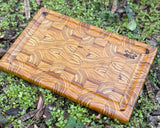 Foxcreek Baskets Cutting board-End Grain Canary Wood w/blood trail, view 6