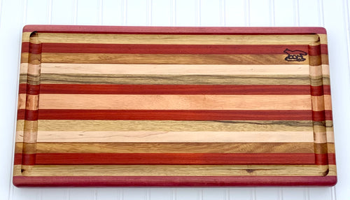 Foxcreek Baskets Cutting Board-Large Stripe Exotic Wood Board
