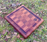 Foxcreek Baskets Cutting Board- Mahogany End Grain 2 inches thick with Blood Route, view 6