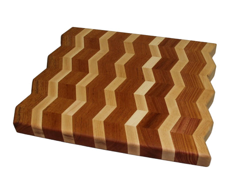 Foxcreek Baskets Cutting board--Maple/Mahogany Chevron