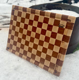 Foxcreek Baskets Cutting board---maple/mahogany end grain, view 2