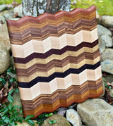 Foxcreek Baskets Cutting board - 3D Chevron wood cutting board, view 2