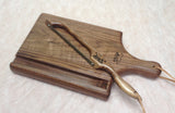 Foxcreek Baskets Cutting board- Solid Black Walnut board and bow knife, view 3