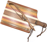 Foxcreek Baskets Cutting board--Exotic Wood Stripes Board and Bow Knife, view 2
