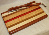 Foxcreek Baskets Cutting board--Stripes Board and Bow Knife w/drip trail, view 4