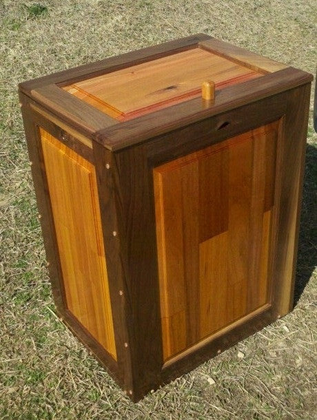 Foxcreek Baskets Dog/Cat Food Bin-black walnut and mahogany