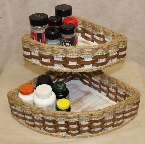 Foxcreek Baskets Double Corner Basket-Shabby Chic Collection