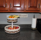 Foxcreek Baskets Double Lazy Susan--Cottage Grey, view 2