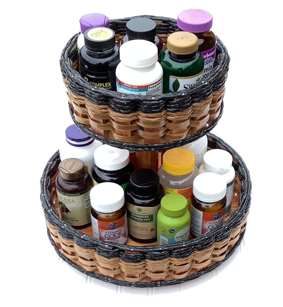 Foxcreek Baskets Double Lazy Susan Basket