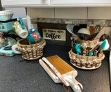 Foxcreek Baskets Double Utensil Lazy Susan Basket-Shabby Chic Collection, view 2