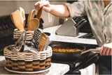 Foxcreek Baskets Double Utensil Lazy Susan-Cottage Black, view 4