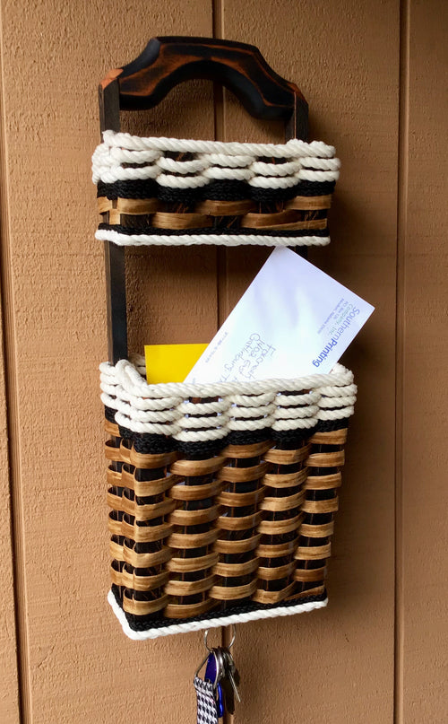Foxcreek Baskets Wall Organizer Double Basket-Cottage Black