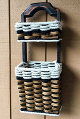 Foxcreek Baskets Wall Organizer Double Basket-Cottage Black, view 2