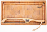 Foxcreek Baskets Cutting board--end grain mahogany cutting board and bow knife set, view 5