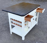 Foxcreek Baskets Farmhouse-Mama’s Farmhouse Wine & Storage Island with Benches, view 3