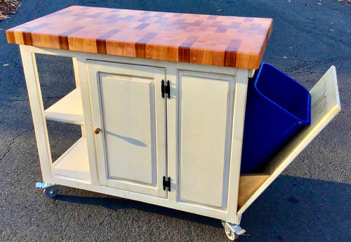 Foxcreek Baskets Farmhouse Island-Farmhouse Mobile 22x44 Mahogany End Grain