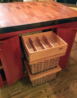 Foxcreek Baskets Farmhouse island- Mama’s Dream Island w/ Mahogany End Grain Butcher Block with bar seating, view 3