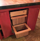 Foxcreek Baskets Farmhouse island- Mama’s Dream Island w/ Mahogany End Grain Butcher Block with bar seating, view 4