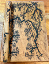 Foxcreek Baskets Fractal Burnt Mahogany Cutting Board w/ bow knife, view 2