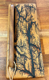 Foxcreek Baskets Fractal Burnt Mahogany Cutting Board w/ bow knife, view 6