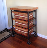 Foxcreek Baskets Island--Three Drawer 19x28 Square Steel Frame, view 2