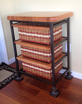 Foxcreek Baskets Island--Three Drawer 19x28 Square Steel Frame, view 3