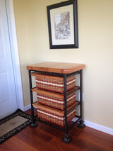 Foxcreek Baskets Island--Three Drawer 19x28 Square Steel Frame, view 4
