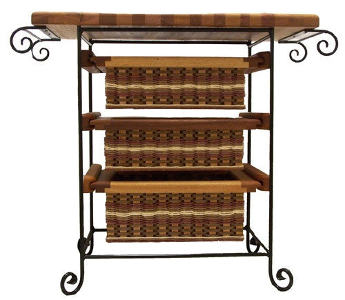Foxcreek Baskets Island--19x36 Three drawer unit with towel bars