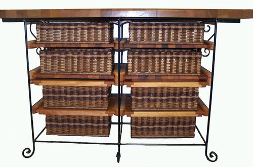 Foxcreek Baskets Island-29x72 Four Drawer w/ four serving baskets