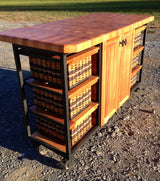 Foxcreek Baskets Island-30x56 end grain butcher block with casters, view 2