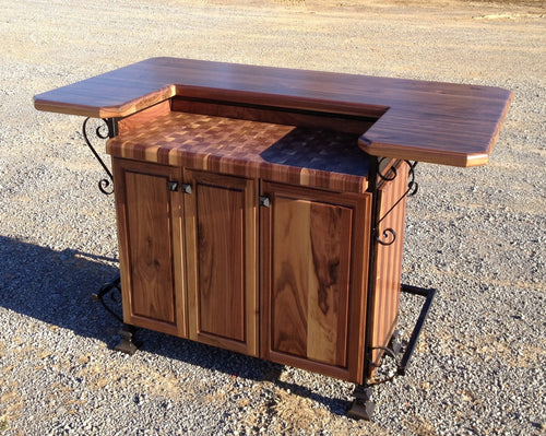 Foxcreek Baskets Island--32x60 Black Walnut Bi-Level Bar