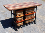 Foxcreek Baskets Island-32x60 small six drawer with striped top, view 2