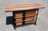 Foxcreek Baskets Island-32x60 small six drawer with striped top, view 3
